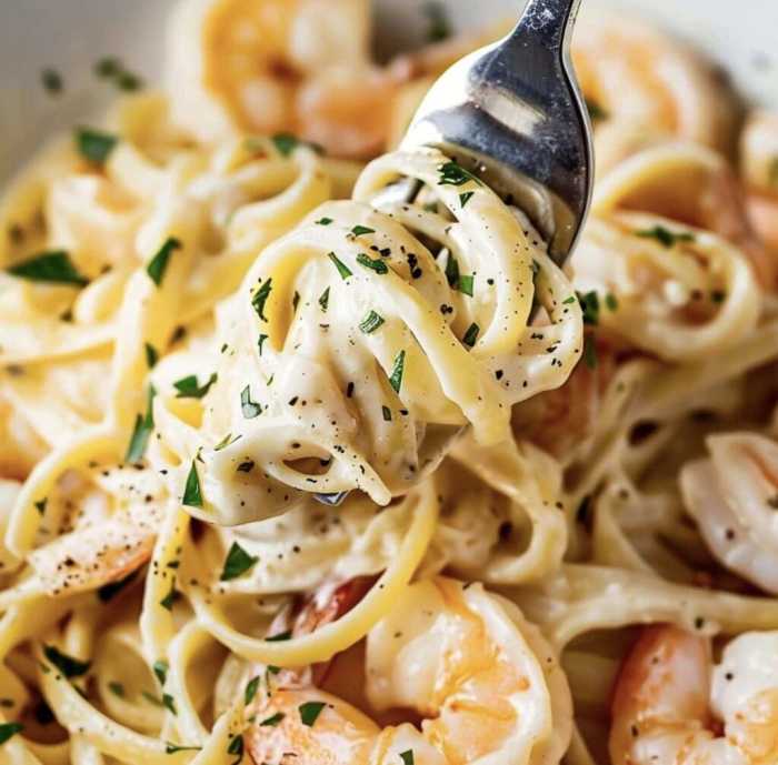 Shrimp with alfredo sauce recipe