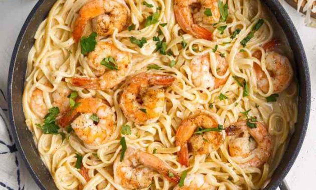 Shrimp Pasta with Spaghetti Sauce Recipe