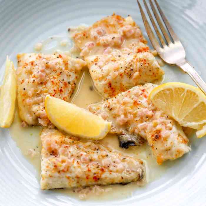 Bass sea lemon cream roasted parmesan cooked sauce baked fish dinner serve wanted